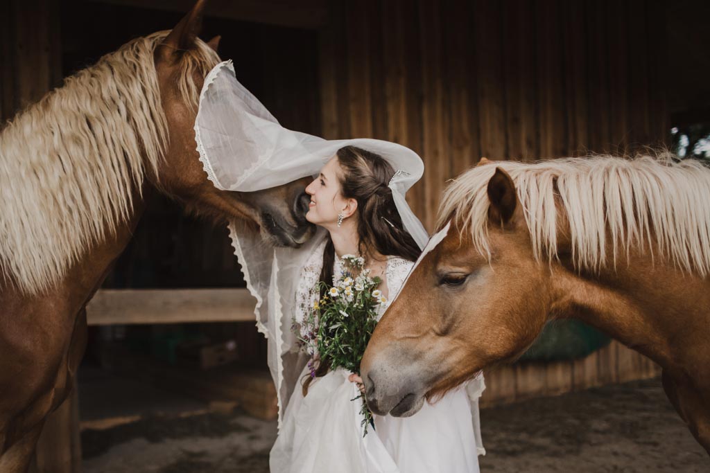Hochzeitsfotos mit Pferden 056 3 - Naturverbundene Hochzeit mit Pferden in Niederösterreich